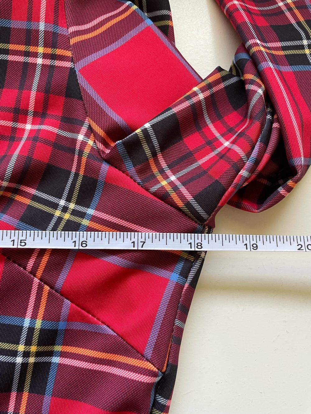Dark Academia Plaid Shirt Dress Tie Waist Long Sleeve Large Gretchen Scott Paris - Picture 9 of 10